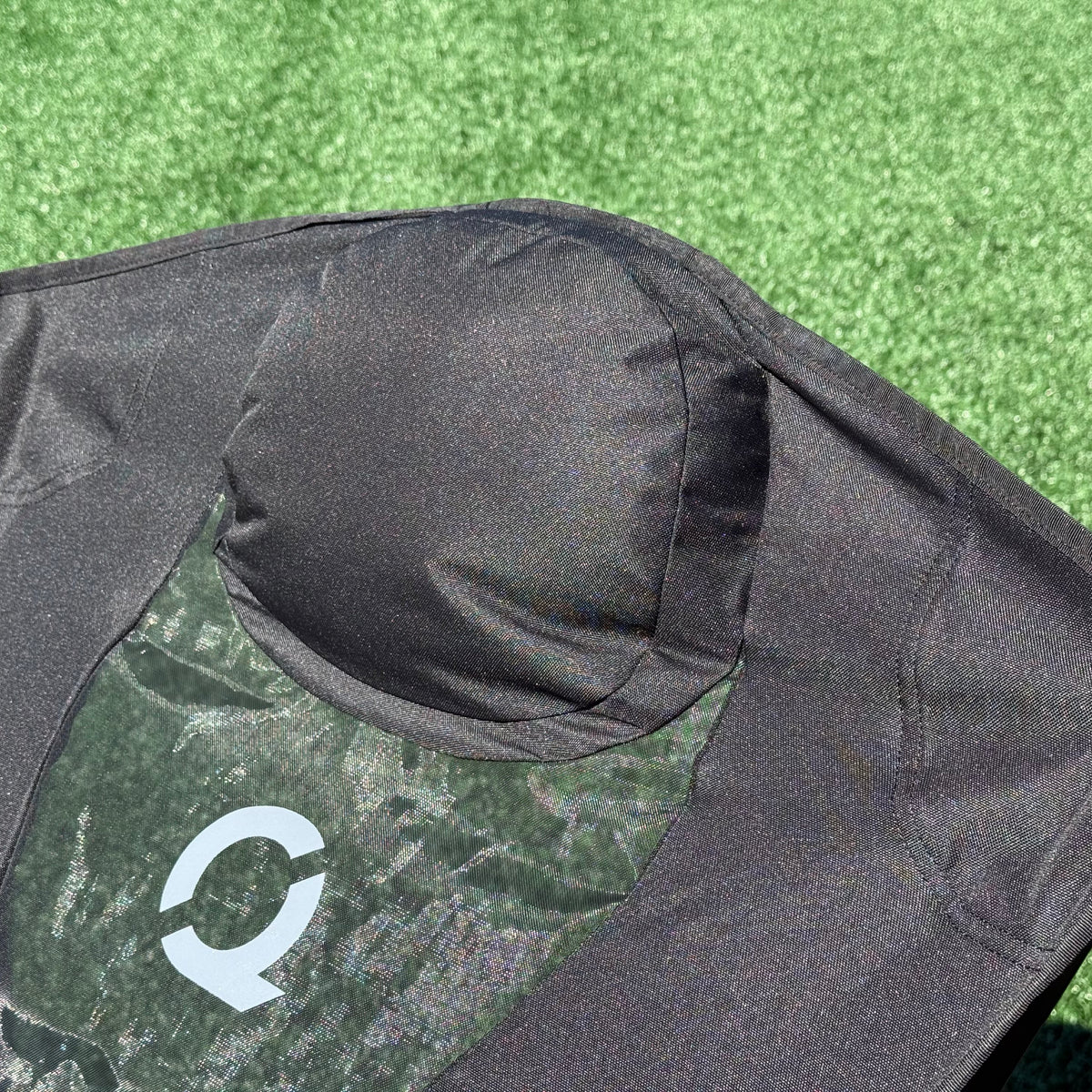 Close-up of a black EpiQ chair pillow - CLIQ Chairs