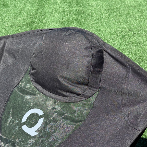 Close-up of a black EpiQ chair pillow - CLIQ Chairs