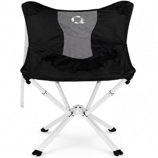 A black and gray folding camp chair with a white metal frame and black feet, shown against a plain white background. MystiQ Limited Edition - Onyx Black- CLIQ